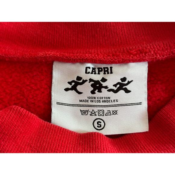 CAPRI PRJCT Project Capri International 100% Cotton RED Sweatshirt L.A. Made S - Picture 4 of 4